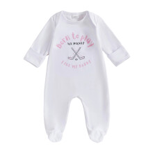 (0-3 Months, Pink) Baby herfst jumpsuit, casual, lange mouwen, ronde hals, sportbalprint, romper, pyjama met voetjes, pasgeboren outfit