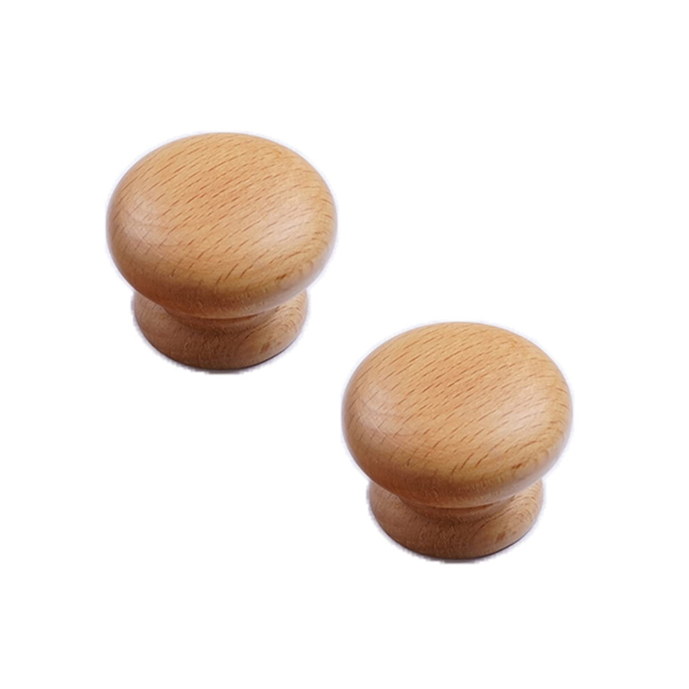 Wood Cabinet Knobs 2Pcs Solid Wood Drawer Pull Handles Semicircle Design For Cabinets And Dressers 9771547231813