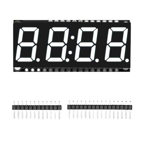 HT16K33 LED-Displaymodule 4-Cijferig 7-Segment 0,56 Inch Tijdklokindicatorbuismodule Wit 1