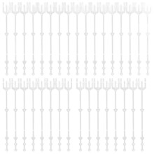 50 Pcs Floral Picks Card Holder Stick 9.4 Inch Picture Pick Flower Place Straight Clips Clear Plastic Fork