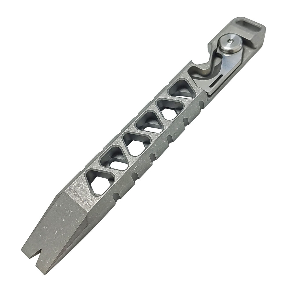 Titanium Edc Multi Tool Pry Bar With Bottle Opener, 4.6In Tc4 Alloy Stone Wash Compact Design 9771547232018