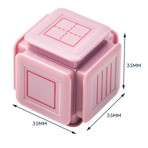 Kids Educational Six-Side Seal Clock Stamp Teaching Aids Toy Learning Recognition Tian Character Grid Stamp, 2