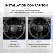 Car Carbon Fiber V Style Steering Wheel Panel Cover Trim Decoration Frame Sticker for Vezel HR-V HRV 2021 2022