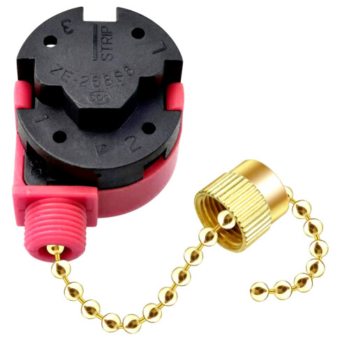3PC Ceiling Fan  3 Speed 4 Wire Zing Ear ZE-268S6 Fan Pull Chain  Replacement Speed Control  As Shown 1