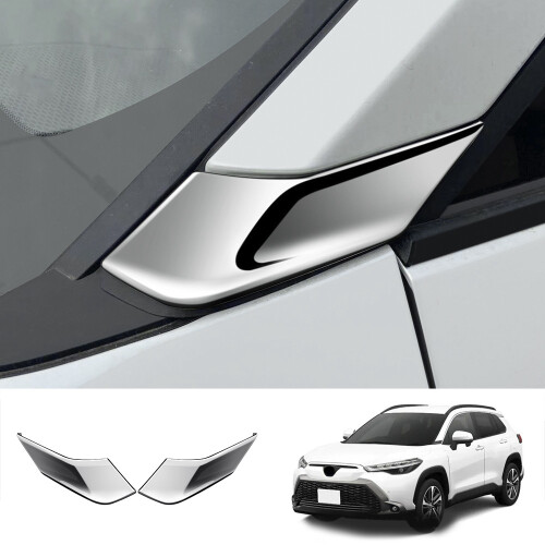 Exterior Chrome Silver a Pillar Front Side Window Panel Cover Trim Garnish for    2021 2022 1