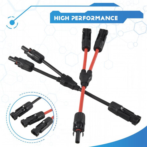Solar Y Branch Cable Connectors,Solar Cable Parallel Adaptor in Pair for Solar Pane,Cable Wire Plug Tool Kit 1