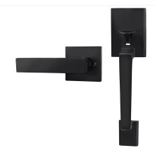 Front Door Handle Set Matte Black HeavyDuty Security Universal Fit Modern Entry Door Lever