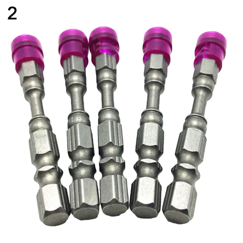 (Purple) 5Pcs 65Mm 14" Hex Shank Ph2 Single Head Anti Slip Magnetic Screwdriver Bits Hot 694735738293
