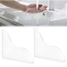 2 Pcs Shower Splash Guard and Bathtub Splash Guard, Waterproof Corner Seal, Easy Tool Install