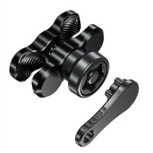6CM Anti-Theft Aluminum Alloy Double Socket Arm Compatible with Mounts Component Bike Motorcycle Phone Holder