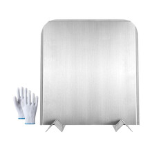 Fireplace Heat Reflector Stainless Steel Fireback with Adjustable Feet for Heat Damage Prevention