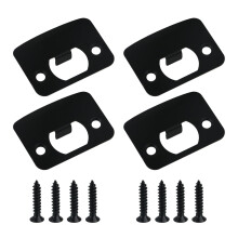 4Pcs Black Finish Deadbolt Strike Plate Stainless Steel Round Corner Full Lip for Enhanced Door Security