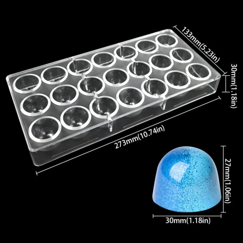 Polycarbonate Chocolate Mold 21 Cavity Bullet Shape Easy Release for Truffles Candy Baking 1