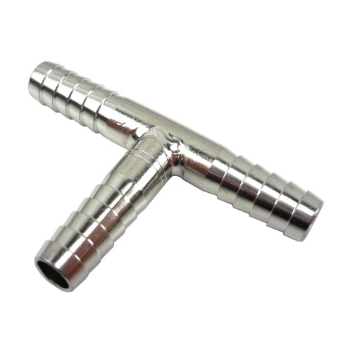 Stainless Steel 3 Way CO2 Splitter Tee Barb for Multi‑Keg Draft Beer Systems