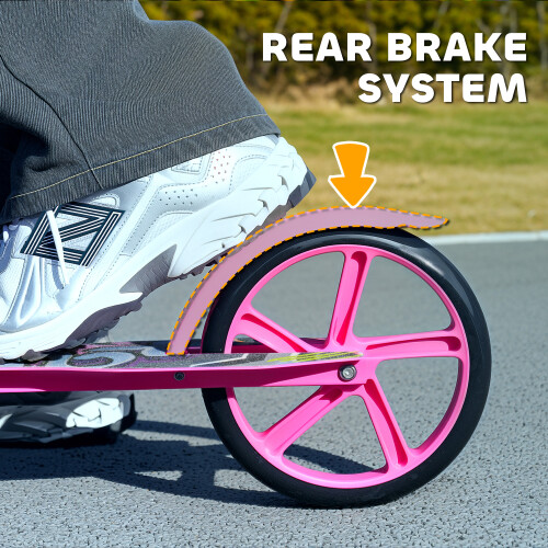 AIYAPLAY Kids Scooter, Foldable Kick Scooter w/ Adjustable Handlebar, Pink 1