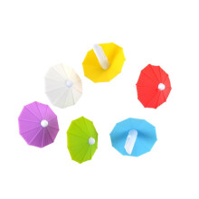 6Pcs Flexible Silicone Wine Glass Markers Colorful Stem Charms for Drink Identification