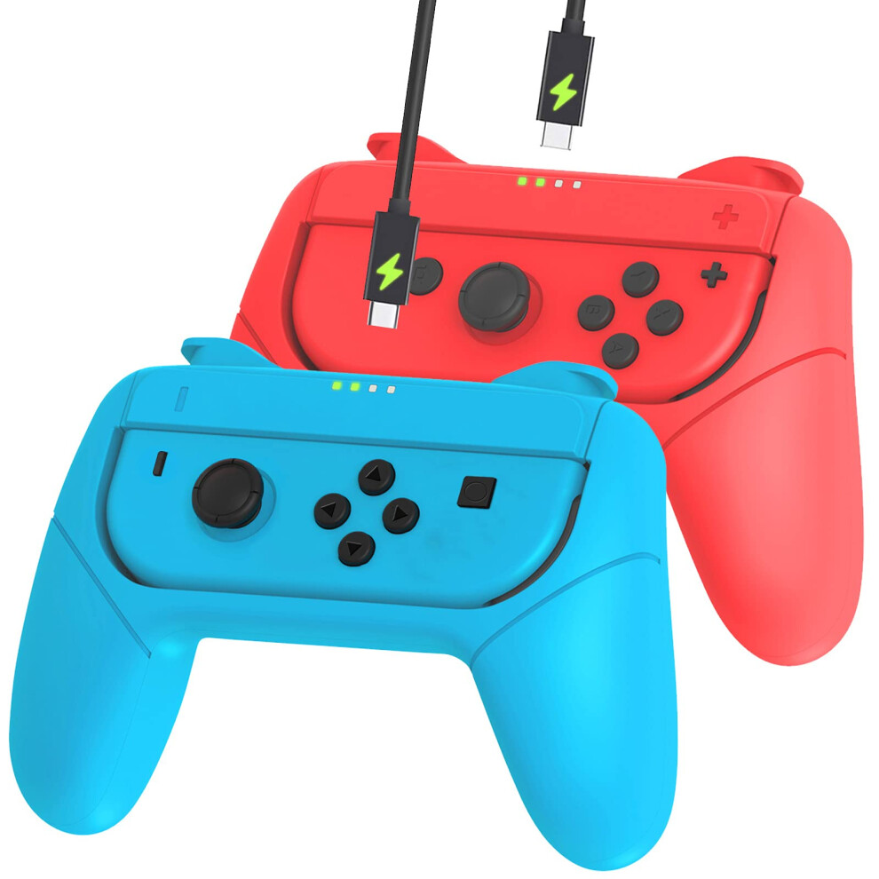 Charging Grip 2 Pack And Ergonomic Rechargeable Comfort Design For Nintendo Switch Joycon Red/Blue 9771547233268