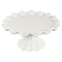 Ceramic Cake Stand 9.5 Inch Round Pedestal Plate for Elegant Wedding Dessert Display and Serving