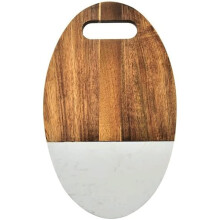 Wooden Cutting Board DoubleSided with Handle NonSlip Dishwasher Safe Multipurpose 11.5x7in White