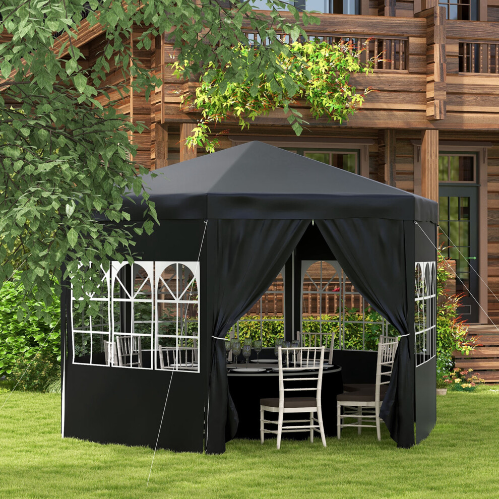Outsunny 3.9M Outdoor Gazebo Canopy Party Tent With 6 Removable Side Walls
