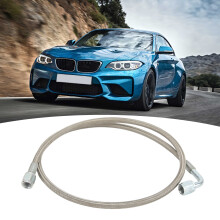 Stainless Steel Turbo Oil Feed Line 4AN 90 Braided Tube 12"