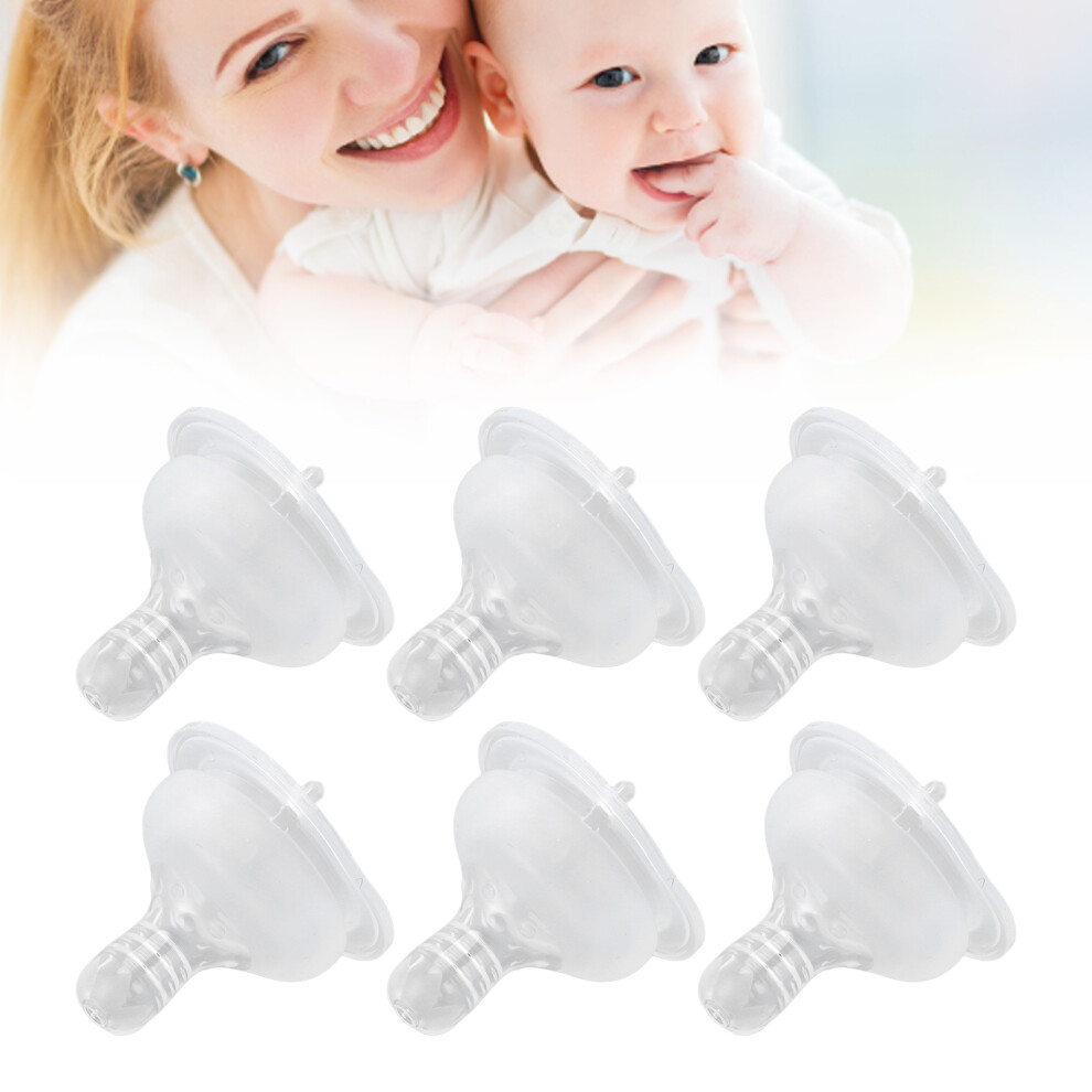 6 Pcs Soft Silicone Baby Pacifiers, Leakproof, Wide Mouth, Safe, 5 x 4.5cm