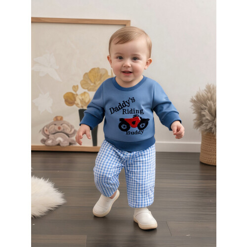 (18-24 Months, Blue) Φθινοπωρινή στολή μωρών 2 τμχ. 2