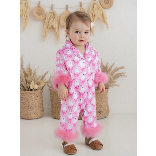 (18-24 Months, Pink) Πιτζάμες Halloween για μακριά μανίκια. 2