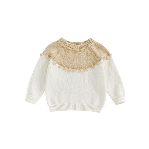 (18-24 Months, Beige) Πουλόβερ μωρού, μακριά χειμωνιάτικο ρούχο