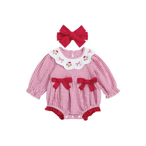 (6-12 Months, Red) Ensemble 2 pièces bandeau nœud.