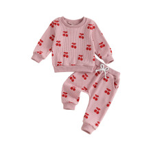 (18-24 Months, Pink) Ensemble d'automne pour bébé fille : pull long et pantalon à nœud papillon (2 pièces).