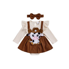 (3-6 Months, Khaki) Ensemble 2 pièces western nouveau-né