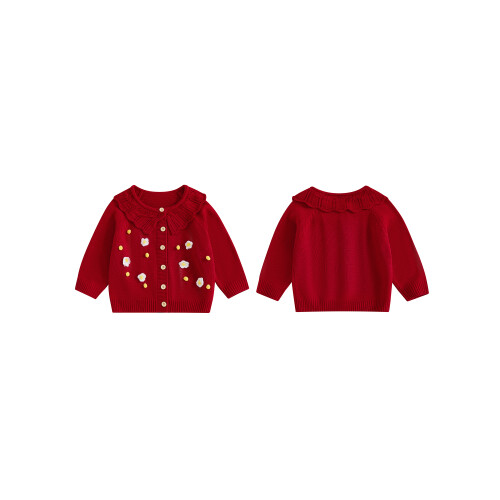 (18-24 Months, Red) Παιδικό πουλόβερ για χειμωνιάτικες ζακέτες 1