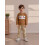 (5-6 Years, Brown) Σετ 2 τεμαχίων ριγέ παντελόνια. 4