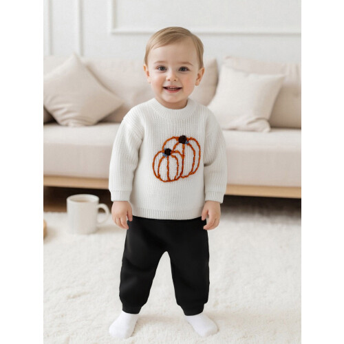 (3-4 Years, White) Pull d'Halloween pour pour l'automne. 2