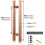 Barn Door Handle Set, 80cm Rose Gold Stainless Steel Sliding Pull Bar, DoubleSided, Rustproof 3