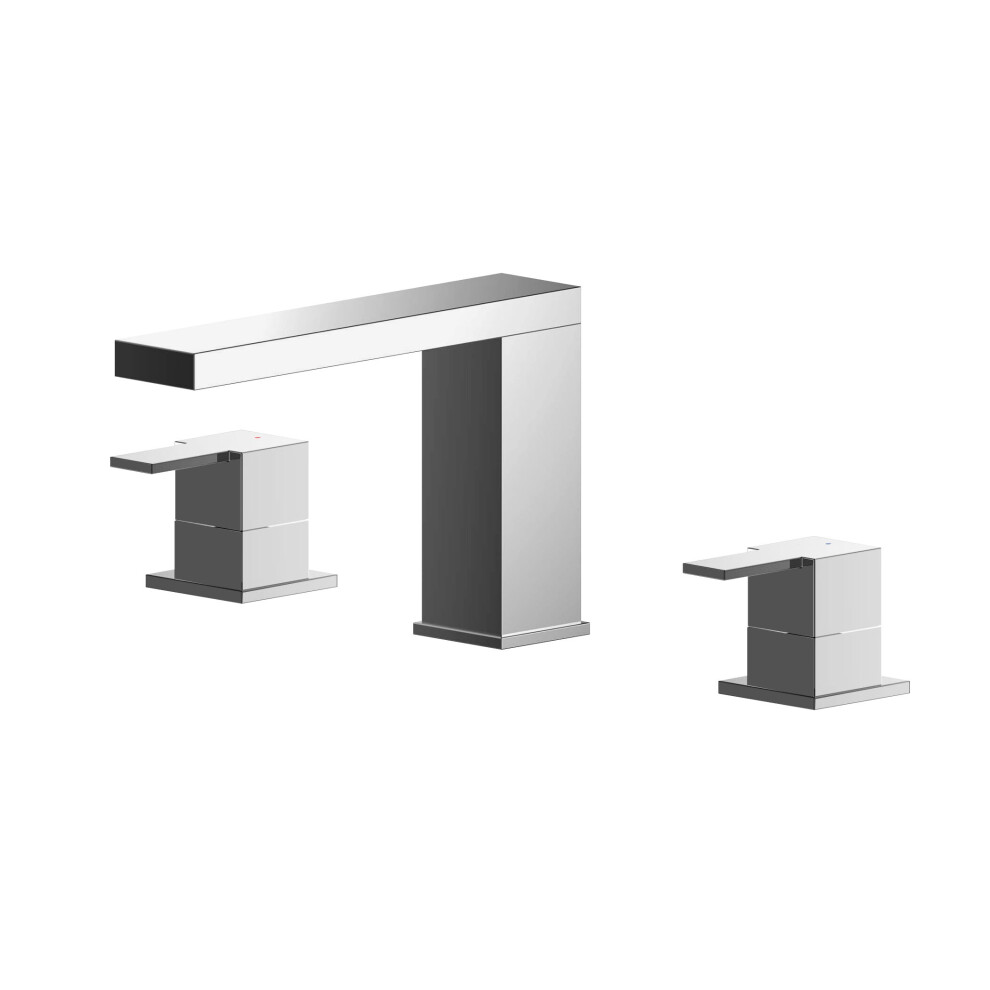 Betley Square Deck 3 Mounted Tap Hole Bath Filler Tap - Chrome 5056462683683