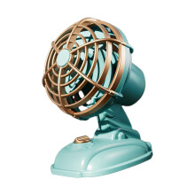 USB Desk Fan with Adjustable Speeds, Quiet Retro Style Cooling for Office, Home, Car, Camping, Blue