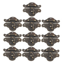 10 Sets Vintage Zinc Alloy Cabinet Latch with Screws Antique Box Hasp Lock for Wooden Cases