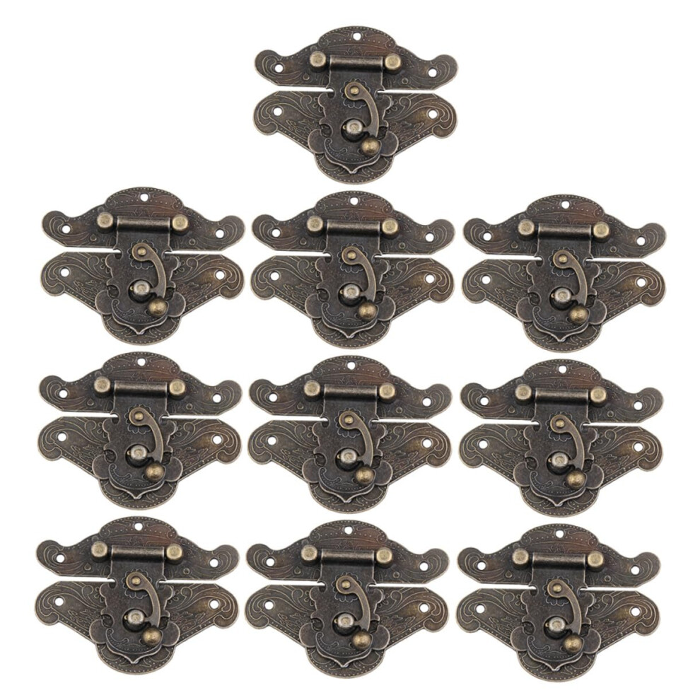 10 Sets Vintage Zinc Alloy Cabinet Latch With Screws Antique Box Hasp Lock For Wooden Cases 9169991257327