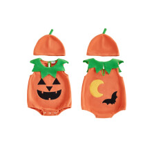 (12-18 Months, Orange) Body z nadrukiem dyni na Halloween dla niemowląt, z haftowanym bezrękawnikiem, urocze jesienne ubrania