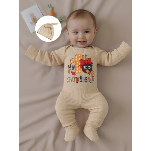(12-18 Months, Apricot) Ensemble 2 pièces pour Thanksgiving. 2