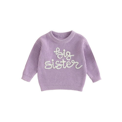 (18-24 Months, Purple) Πουλόβερ για νήπια στρογγυλή λαιμόκοψη