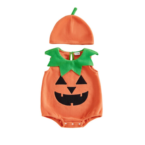 (0-3 Months, Orange) Μωρό Halloween Κολοκύθα Φθινοπωρινά Ρούχα 1