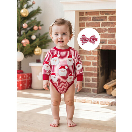 (6-12 Months, Red) Weihnachtlicher Strampler mit für Kleinkinder 2