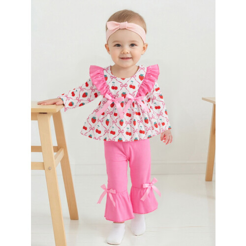 (3-4 Years, Pink) Conjunto de otoño (2 piezas). 2