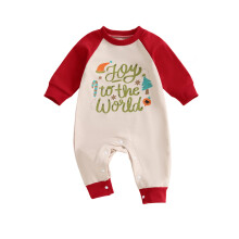 (6-12 Months, Red) Baby-Weihnachts-Sweatshirt-Strampler, Buchstabenbaum, lange und Herbst