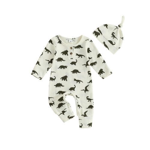 (Newborn, Green) Σετ Ολόσωμης Φόρμας με Σκούφο.