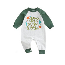 (12-18 Months, Green) Baby-Weihnachts-Sweatshirt-Strampler, Buchstabenbaum, lange und Herbst