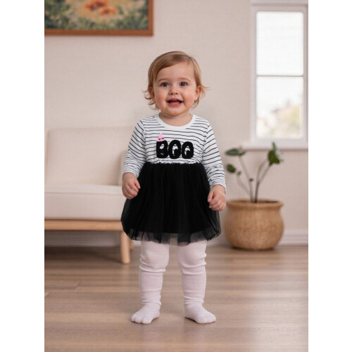 (18-24 Months, Black) Παιδικό φόρεμα κοριτσιών, φθινοπωρινό φόρεμα. 2
